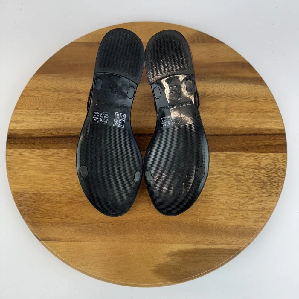 Womens Stuart Weitzman Sawyer Slide Black Jelly Casual Sandals Shoe Size 7 M GUC